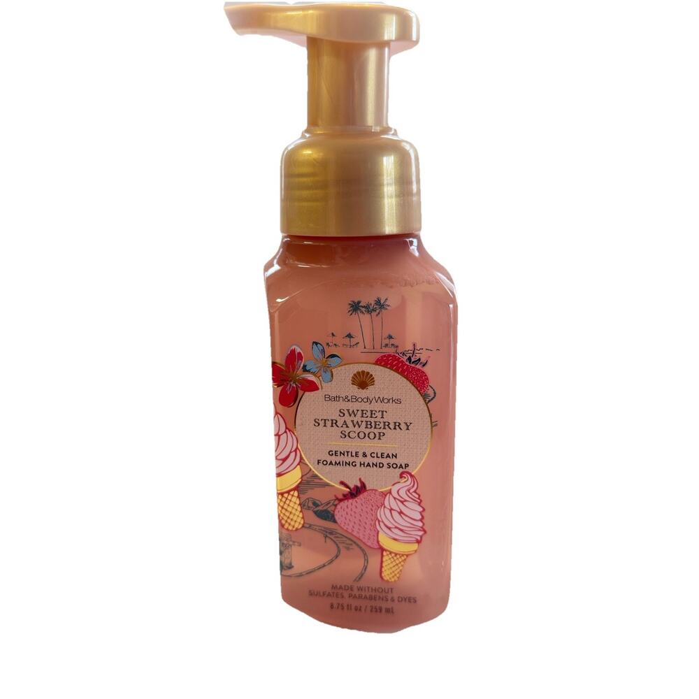 5 X Bath & Body Works SWEET STRAWBERRY SCOOP Gentle Foaming Hand Soap 8.75 Fl Oz - Picture 3 of 4